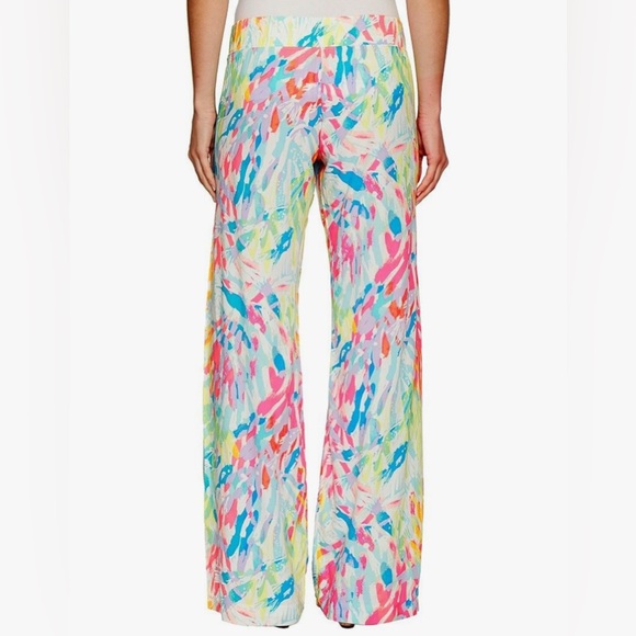 Lilly Pulitzer Women's Bal Harbour Palazzo Pants Sparkling Sands Size Medium - Picture 3 of 15
